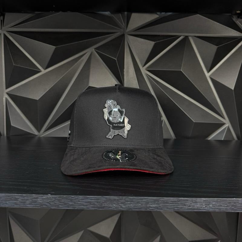Nayarit México SnapBack hat-black/red suede