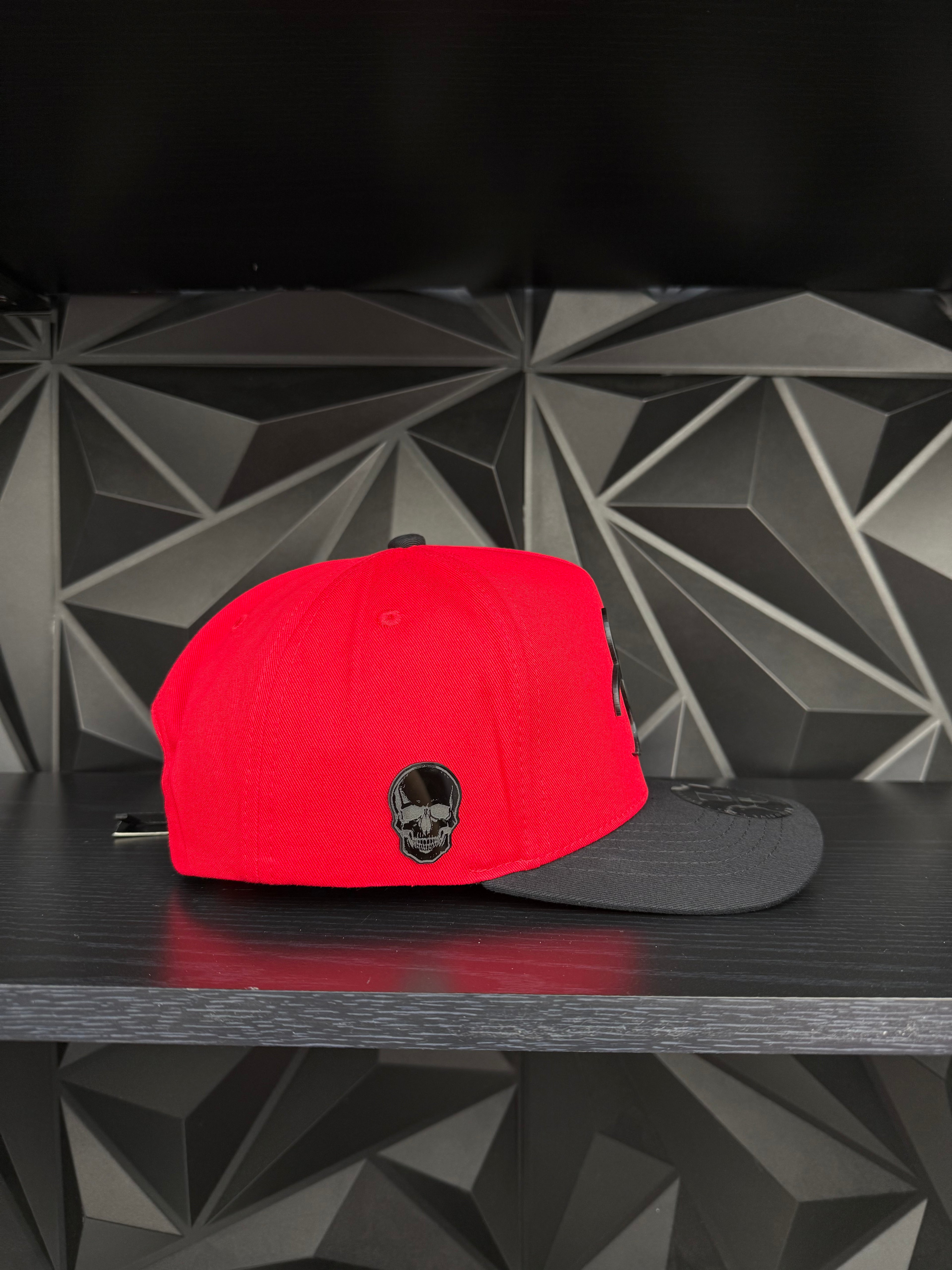 Virus plate SnapBack hat-Red/Black