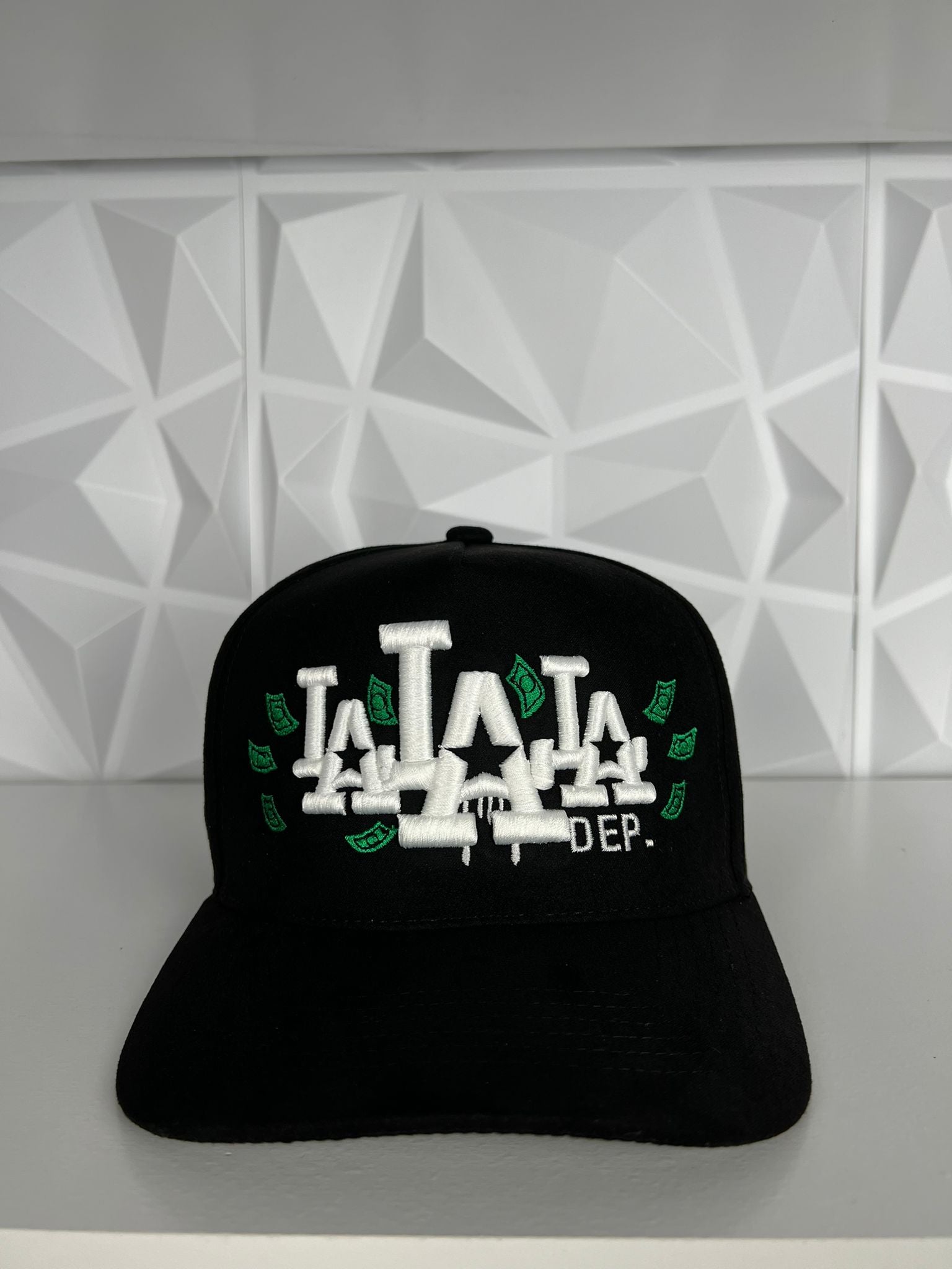 LA money SnapBack hat- suede
