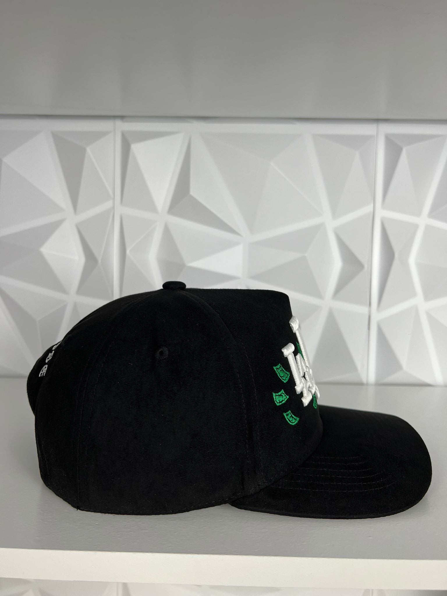 LA money SnapBack hat- suede