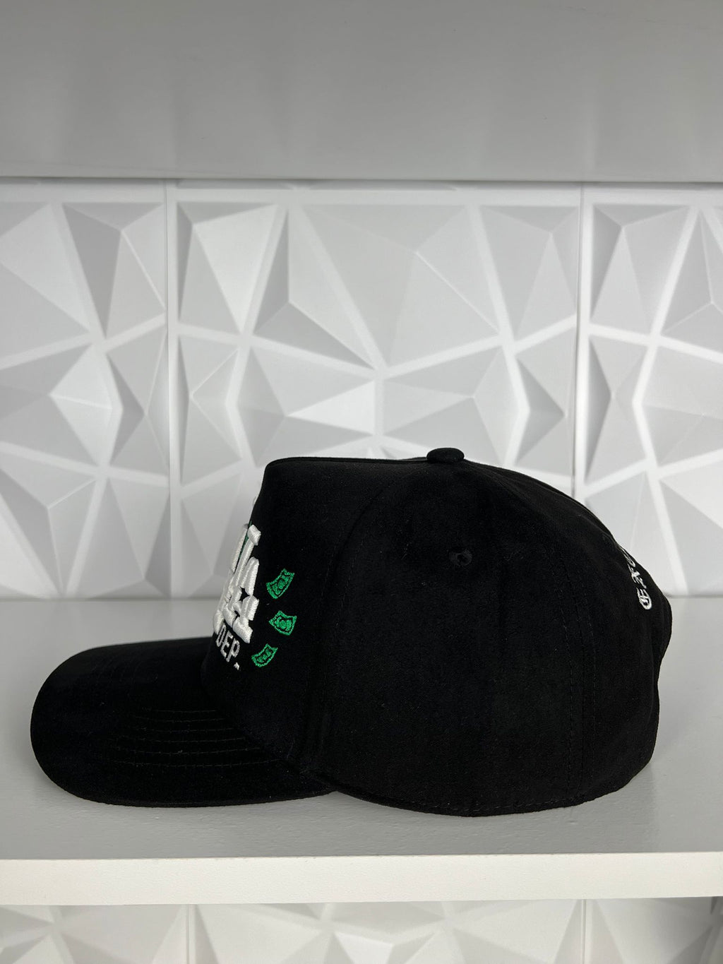 LA money SnapBack hat- suede