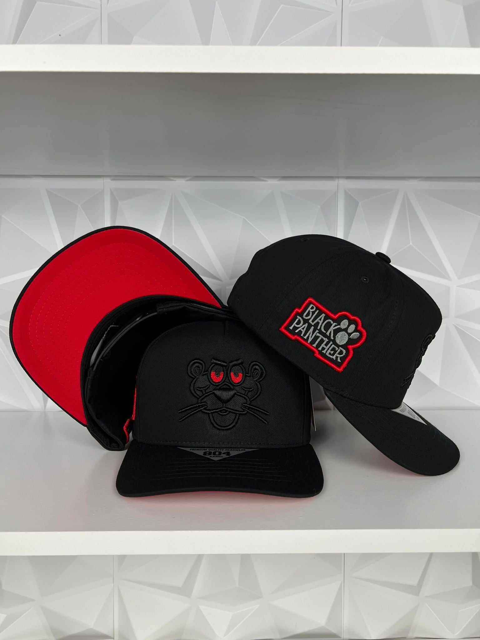 Black Panther SnapBack Hat-Black/Red