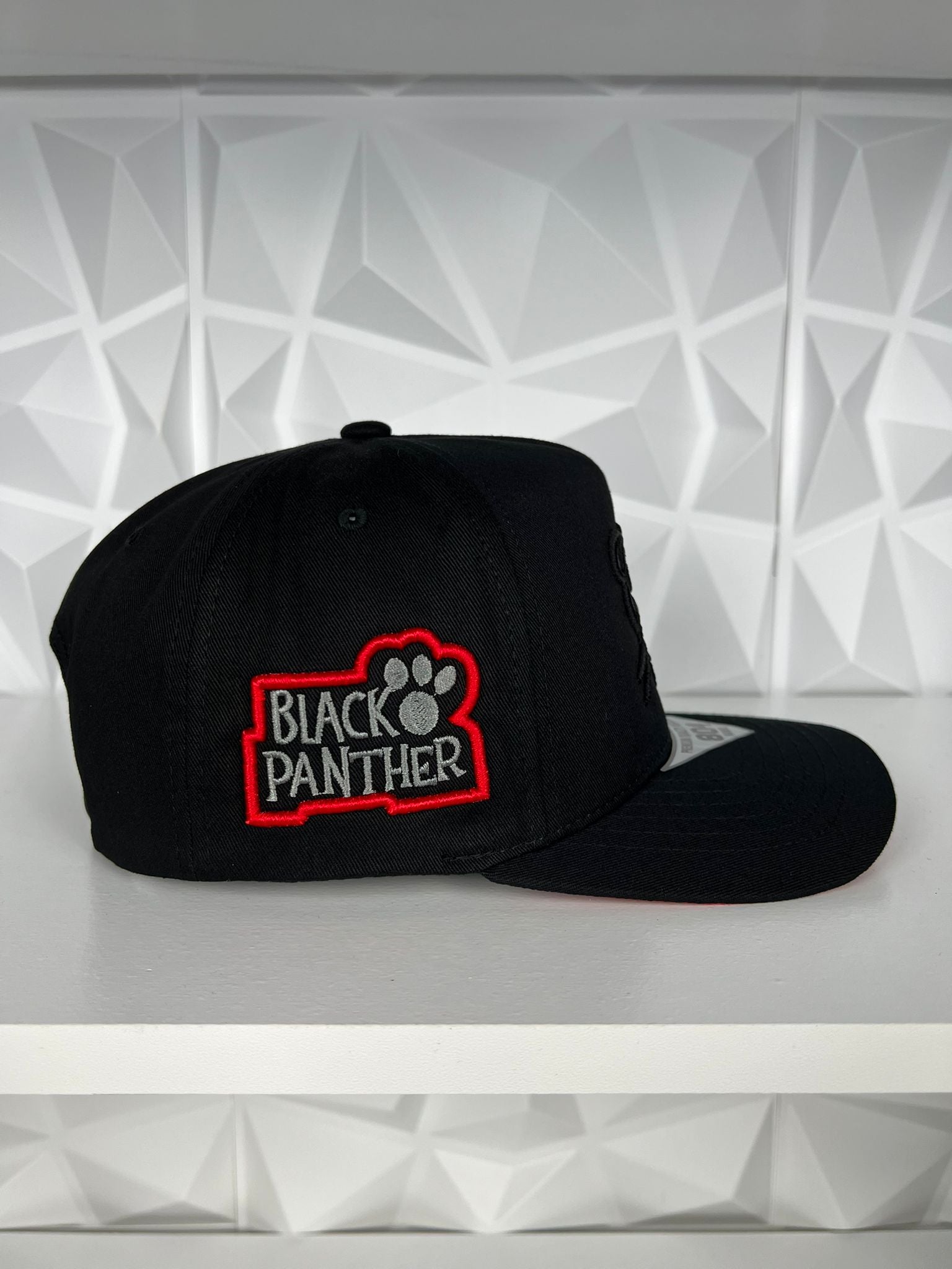 Black Panther SnapBack Hat-Black/Red